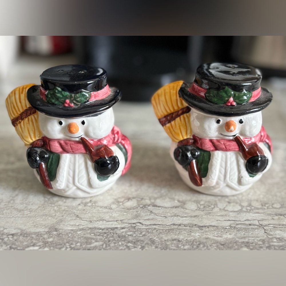 Vintage Snowman Salt and Pepper Shakers